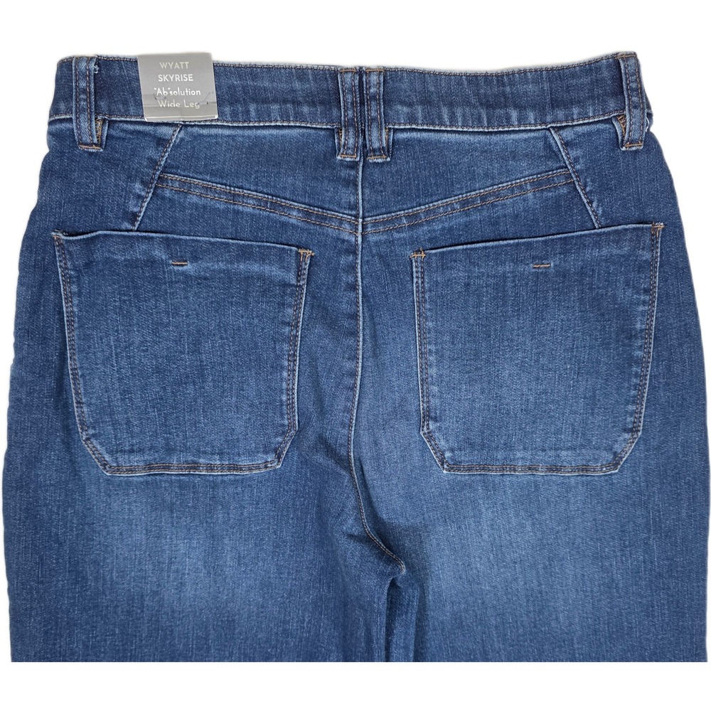 Wit & Wisdom Wyatt Skyrise Ab-solution Wide Leg Jeans Dark Wash 27" Inseam - Picture 8 of 10